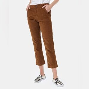 TenTree Corduroy Cropped Straight Leg Pant in Foxtrot Brown size 6
